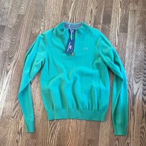 Vineyard Vines 1/4 zip green large boys sweater